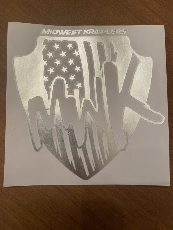 silver mwk shield decal